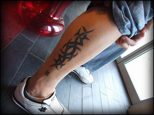 Tribal Calf Tattoo